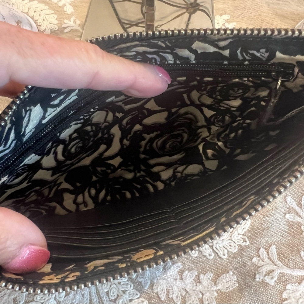 Brighton Elegant Black Crocodile-Embossed Bag - Clutch or Crossbody - Picture 5 of 7